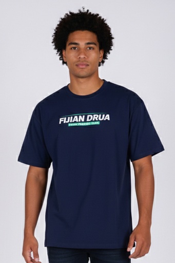 [TM4739] Fijian Drua Mens Oversize Tees - Yani (S, Navy)