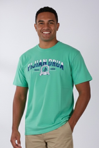 [TM4742] Fijian Drua Mens Cotton Tees- Tabu (S, Teal)