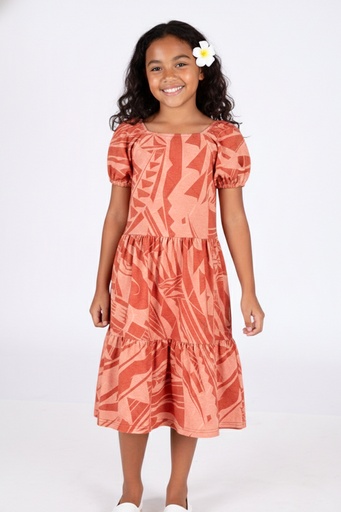 [LG2091] Akamu Girls Piper Dress- Bola (2, Nude)