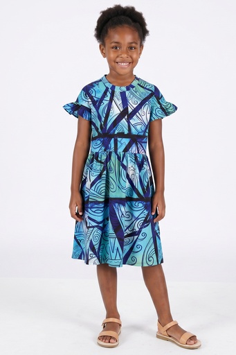 [LG2092] Akamu Girls Alice Dress-Lima (2, Blue)