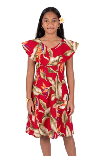 [LG2095] Senitoa Girls Alana Dress - EH-E225R3 (2, Red)