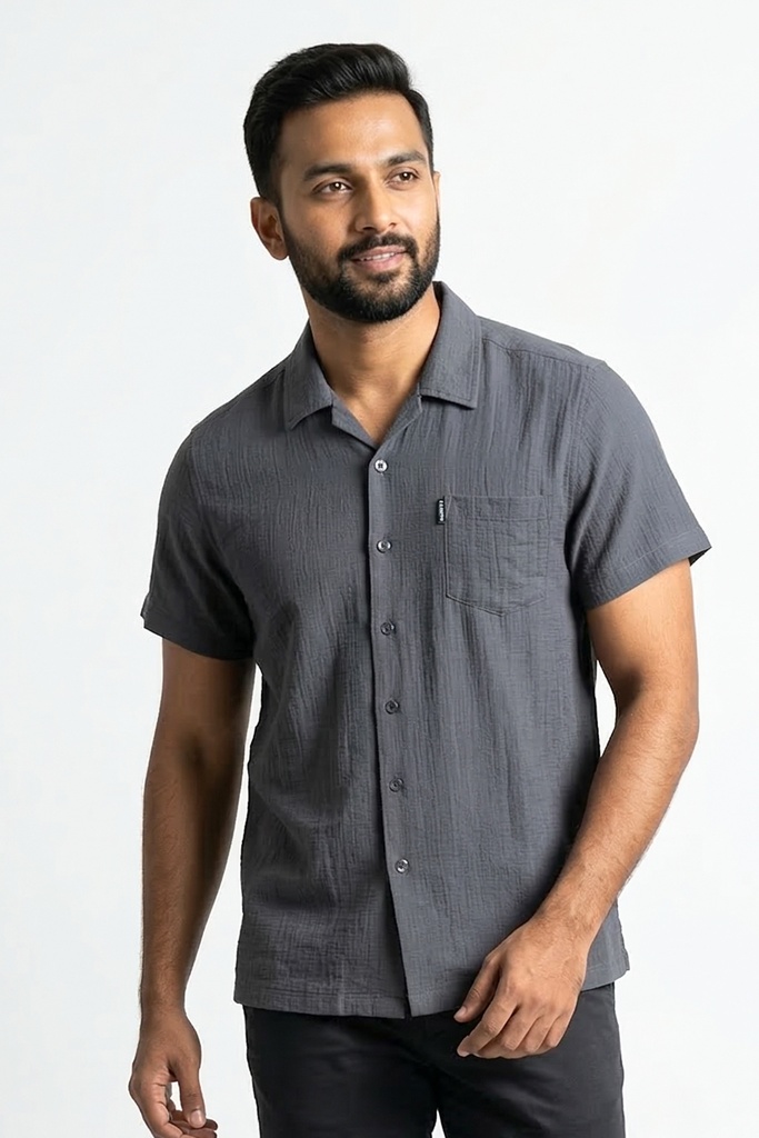 Cloudbreak Mens Straight Bottom Shirt- Open Collar 