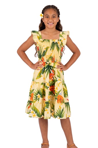 [LG2098] Senitoa Girls Melia Dress- HD-001 (2, Yellow)