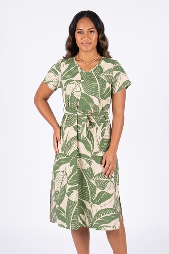 [LD5319] Senitoa Womens Rivi Dress- TKF-058 (10, Leaf)