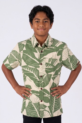 [SB2169] Senitoa Boys Bula Shirts- TKF-058 (2, Leaf)