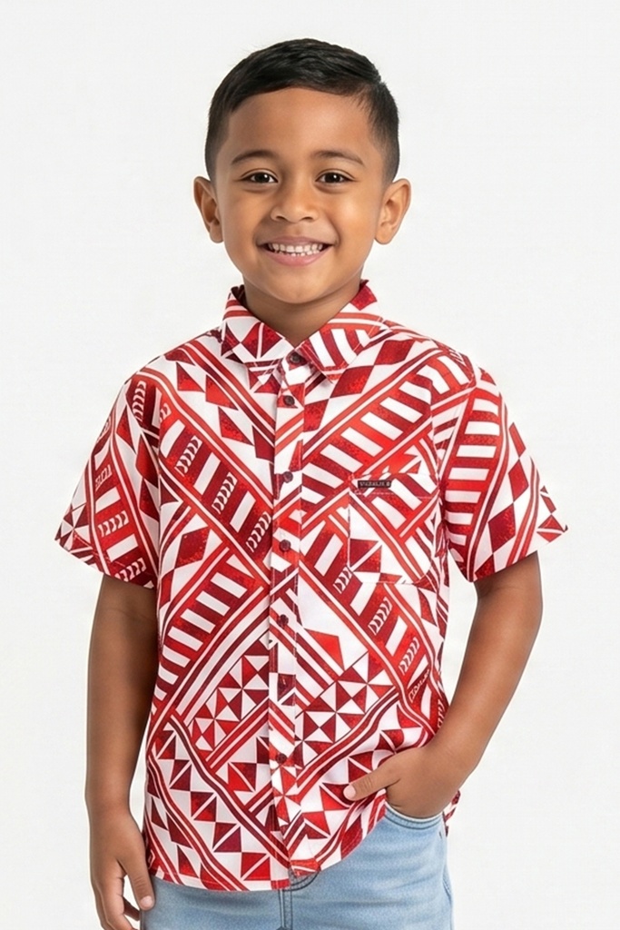 Tribal Origin Boys Bula Shirts- Kapa