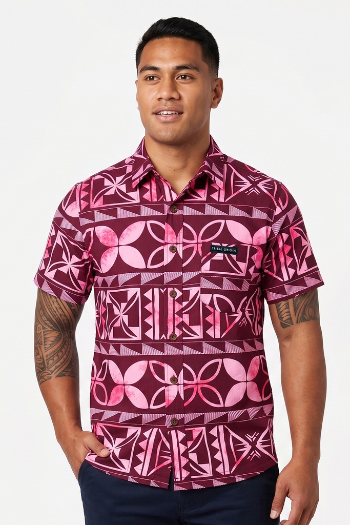 Tribal Origin Mens Bula Shirt- Senikau