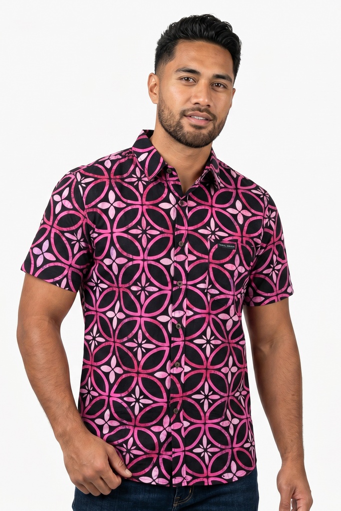 Tribal Origin Mens Bula Shirt- Siapo