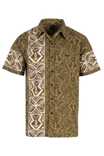 [SS4150] Tribal Origin Mens Shirt FB1780 Makona (S, Olive)