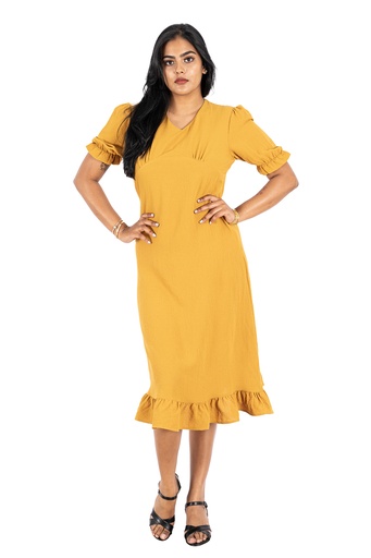 [LD4523] Nifty Soul Ruffled Hem Dress