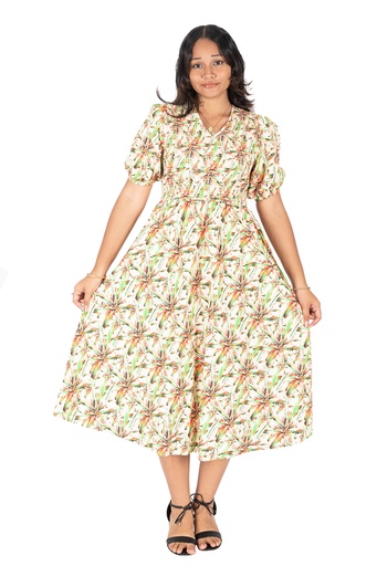 [LD4357] Senitoa Ladies Gloss Smoking Dress - Multi