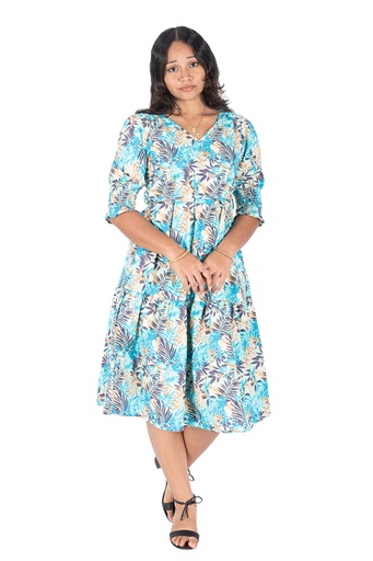 [LD4376] Senitoa Ladies Jolene Dress - Leaves