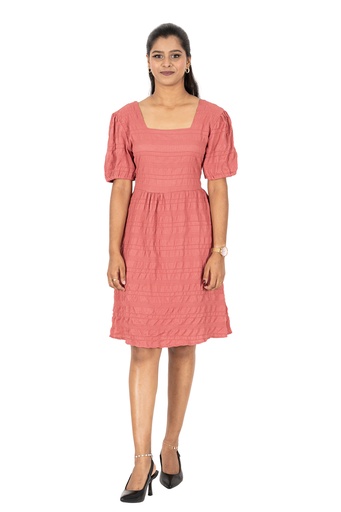 Nifty Soul Dress With Puff Sleeve