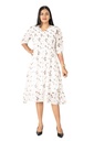 Nifty Soul V Neck Smocked Chiffon Midi Dress