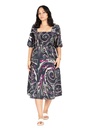 Akamu Square Neck Front Smocked Dress Tawa